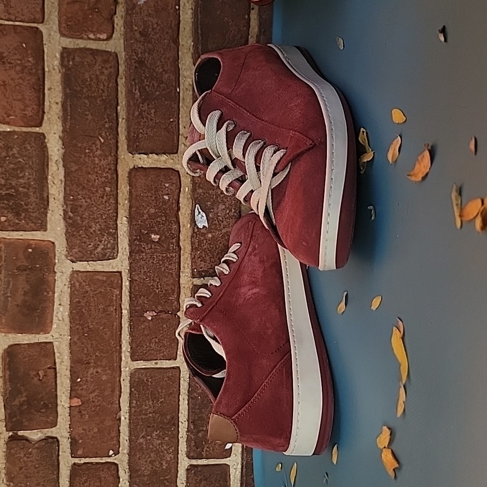 To Boot New York Adam Derrick Burgundy Suede Leather Sneakers, Sz 7